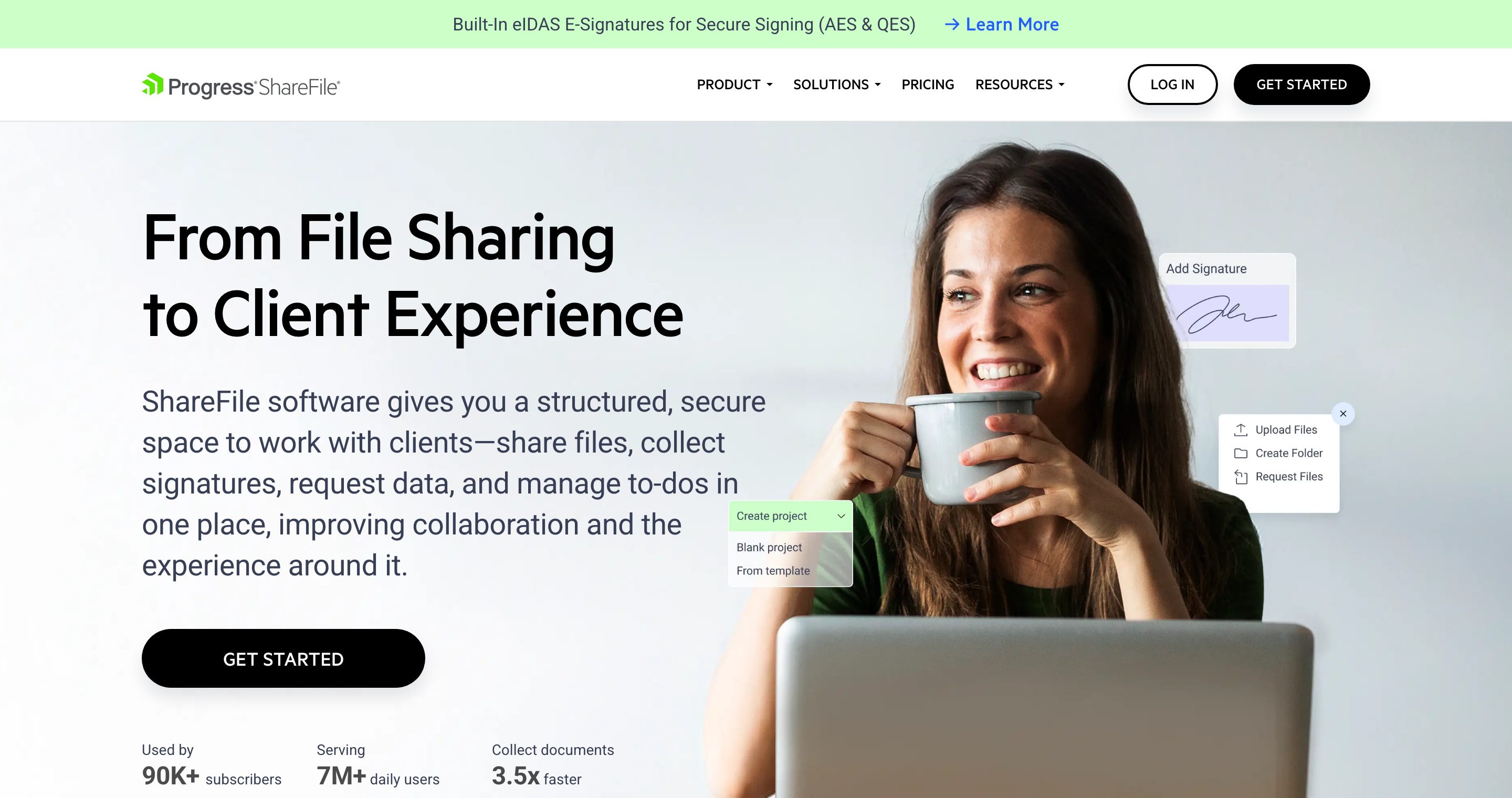 ShareFile's homepage (sharefile.com)